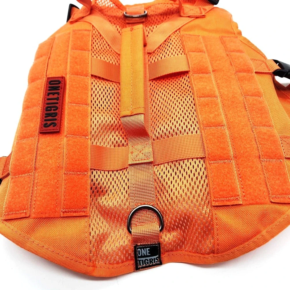 OneTigris Tactical Dog‎ Harness No Pull size M Breathable Mesh Handle Orange